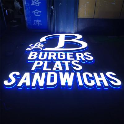 China Custom buildings logo 3d letter illuminated sign acrylic led channel letter for store sign for sale