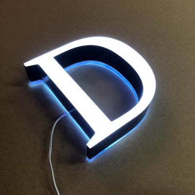 China Buildings Black Sides Double Side Light Led Letter Sign Advertising Custom Logo Maker for sale