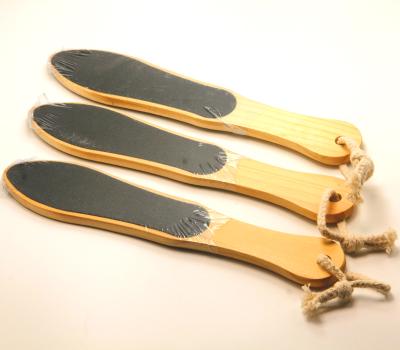 China Professional Double Side Pedicure Care Sandpaper Wooden Foot File for sale