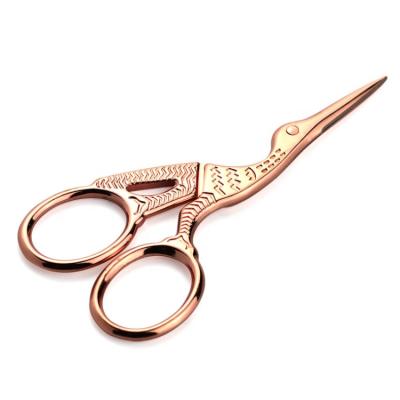 China Wholesale Price Rose Gold Nail Scissors Beard Trimming Scissors Right Handed Scissors Eyebrow Grooming Scissors for sale