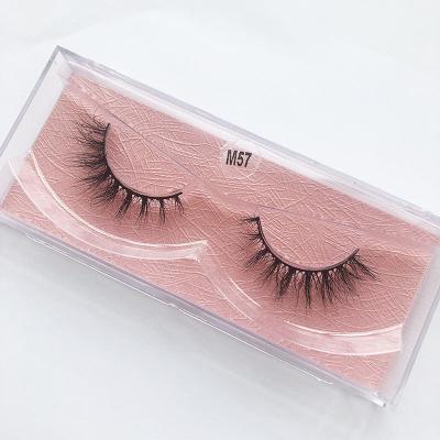 China 1 Pair Shiny 3D Mink Eyelashes Real Cruelty Fluffy Strip Free Dramatic False Lashes Thick Makeup M57 False Lashes for sale