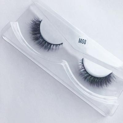 China Natural Eyelashes 3D Shiny Volume Makeup Cross Mink Lashes Fluffy Soft Wispy Long False Eyelashes Eyelash Reusable Eyelash M58 for sale