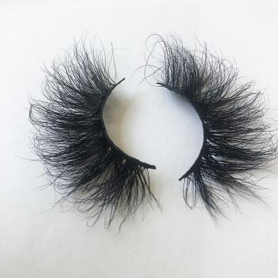 China Wholesale Shiny Mink Fluffy Tapered Eyelashes Full Strip Lashes Private Label 3D 5D Mink Lashes 25MM With Custom Boxes for sale