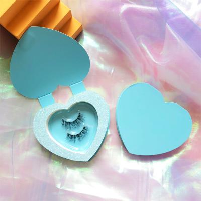 China Heart Wick Boxes Private Label False Eyelash Boxes Vendor Heart Shape False Eyelash Boxes 3d Fake Mink Eyelash Cases Disposable Custom Made for sale