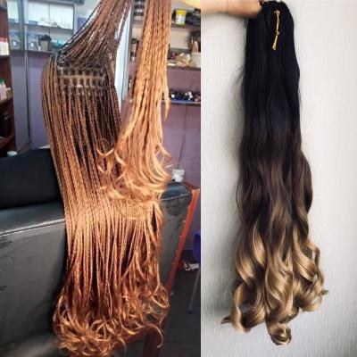 China Synthetic Curly Braiding Hair Pony Style Crochet Braid Wave Hair Extensions French Loose Wavy Curls Synthetic Braiding Hair FC001 for sale