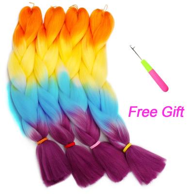 China High Temperature Yaki Yaki Synthetic Hair Scrunchie Hair Two Color Fiber Good Quality Jumbo Braiding Braiding Hair for sale