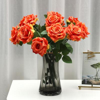 China Exclusively Handcrafted Colorful Silk Rose Flowers Home Decor Wholesale Artificial Flower Rose Flower For Wedding New Arrival Decoration for sale