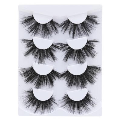 China 4pair 25mm Volume False Eyelashes Mink Lashes Dramatic Long Synthetic Shiny False Eyelashes Fluffy Lashes for sale