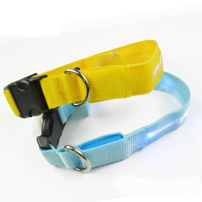 China Bling Padded Luxury Led Dog Collar With D Clip Plastic Buckles Adjustable Collar Dog Personalized Pet Collars for sale