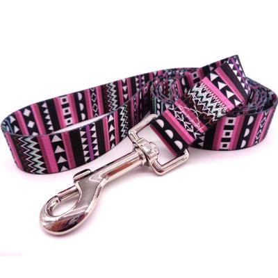 China Factory Direct Sales Viable Customized New Floral Print Bomi Wind Dog Purple Pet Leash Wholesale And Retail Dog Leash for sale