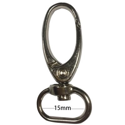 China Retail Industry 15mm Metal Hook For Lanyard Swivel Oval Hook For Lanyard for sale