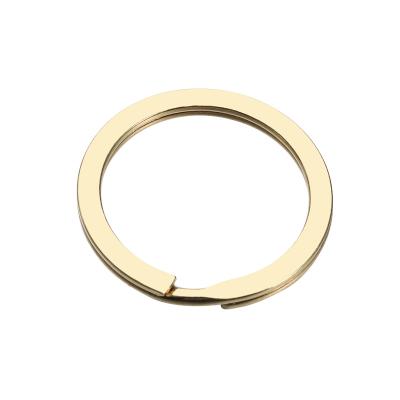 China Retail Industry 25mm Gold Pole Flattened O Ring Round Ring For Lanyard for sale