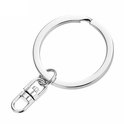 China Main Silver Color Key Ring Clip Keychain Rings Wholesale Around Shape Metal Split Key Chain for sale