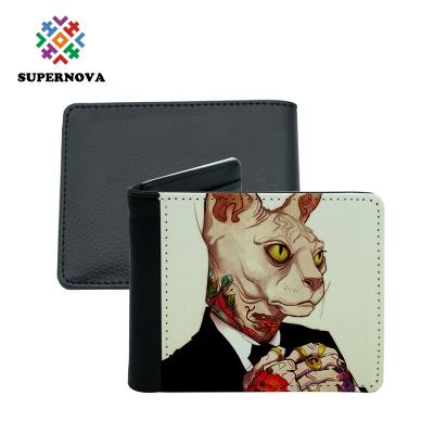 China Waterproof Sublimation Blanks Print 2 Fold PU Leather Wallet for sale