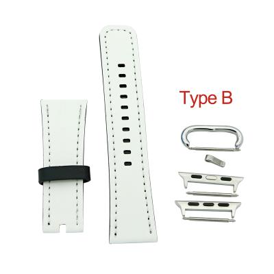 China Ideal Gift For Any Second Hand White Sublimation 38-44mm Strap Leather Watch Bands For Apple Watch for sale