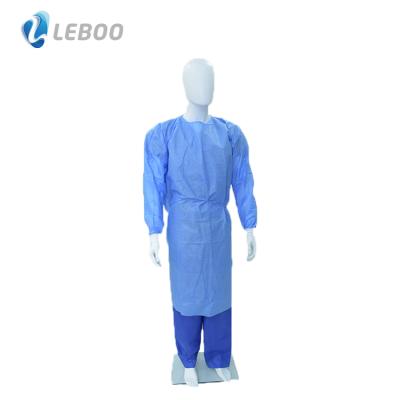 China SMS Leboo AAMI Level 1 Isolation Gown Class I SMS 30/35gsm 3 Years Available Blue. Freight collect CE, ISO 115x140cm NO--sterile for sale