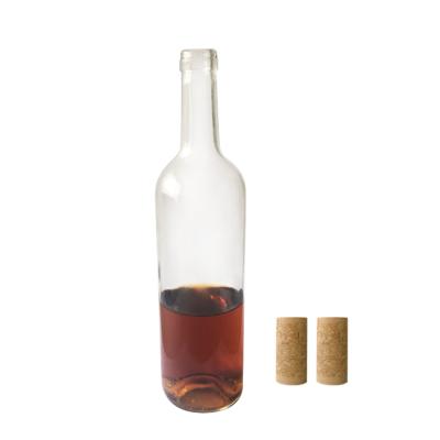 China Recyclable; Who respects the environment; Transparent 750 Ml Stocked Round Shape 300H Cork Bordeaux Wine Glass Bottle for sale