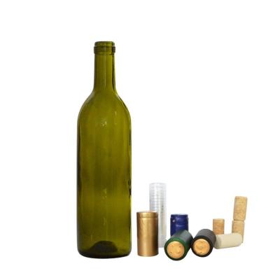 China Wholesale 650ml claret full size red wine glass antique green screw cap empty bottles for sale