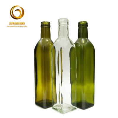 China Food wholesale 500ml green marasca bottle and antique clear olive oil glass for sale