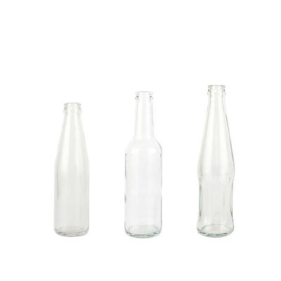 China Best quality 275ml soda drink soy milk glass bottle ceown empty clear top recyclable with metal lid for sale