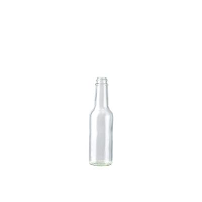 China Beverage Food Grade 150ml 5oz Mini Clear Sauce Glass Screw Cap Bottle for sale