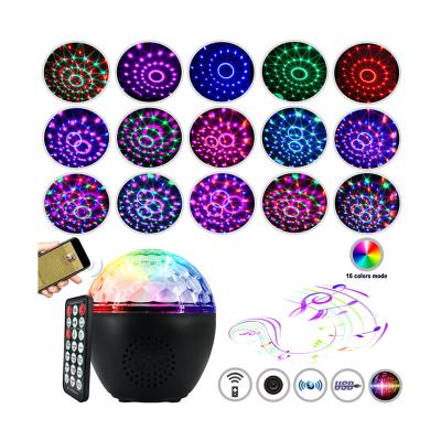 China Party Props for Bestselling DJ Mini 16 Birthday Color-Changing Party Lights Sound Activated Stage Lights Disco Ball with Speaker for Kids Room Party for sale