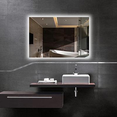 China GOODWAY Modern Smart Flexible Touch Switch Illuminated Vanity Bathroom LED Backlit Decorative Mirror for sale