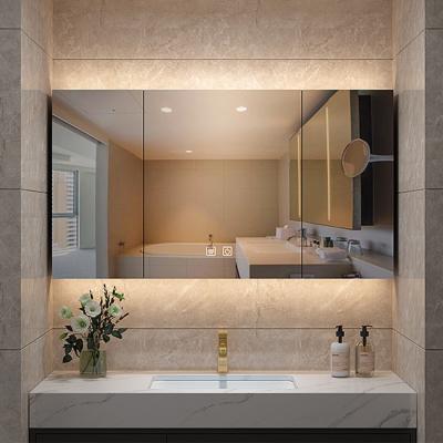 China Illuminated Wall Mounted Bathroom LED Lighted Mirror Cabinet for sale