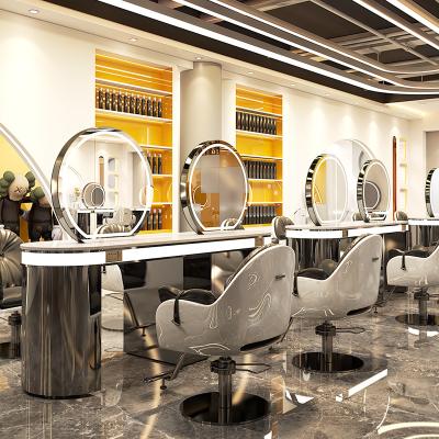 China Modern Goodway Salon Mirror Station With Mirror Beauty Led Barber Shop Mirror for sale