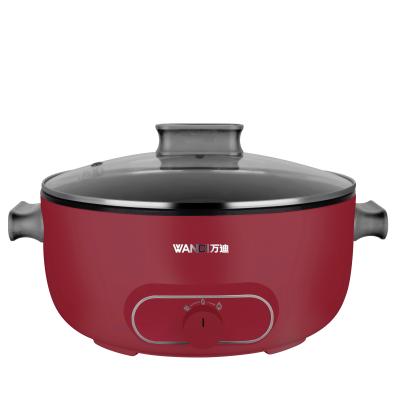 China Widely Used Automatic Constant Temperature Control Red Color Commercial Nonstick Electric Pan 5L Hot Pot for sale