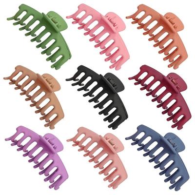 China 2021 Korean Acrylic+alloy Hair Accessories 4.3 Inch Large Matte Acrylic Big Hair Claw Clip For Women for sale