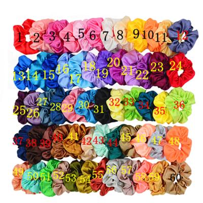 China Hot Selling Silk Satin Design Scrunchies Hair Designer Hair Scrunchies Logo Scrunchies for sale