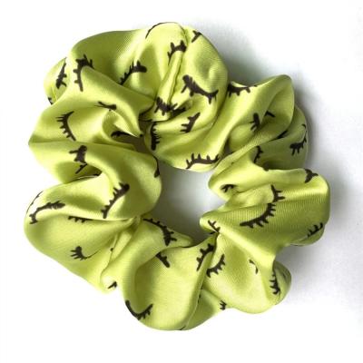 China Fashionable wholesale silk satin scrunchies for lady custom logo scrunchies viable scrunchies for sale