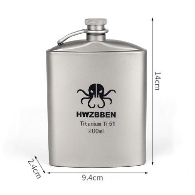 China Acid and alkali resistance; Biological friendly; HWZBBEN 200ML metal harmful free outdoor camping titanium round jug increasing bribe travel alcohol bottle for sale