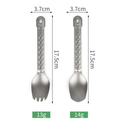 China Durable outdoor climbing tableware Ti45 titanium spork spoon set portable travel spork set for sale