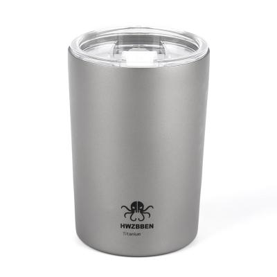 China HWZBEEN Camping Flask Travel Viable Outdoor Juice Bottle Beer Drinkable Light Rise Titanium Coffee Mug for sale