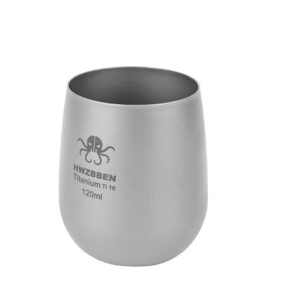 China HWZBBEN 120ml Sustainable Beer Cup Titanium Outdoor Mug Barbecue Camping Travel Meeting Titanium Tumbler Mugs for sale