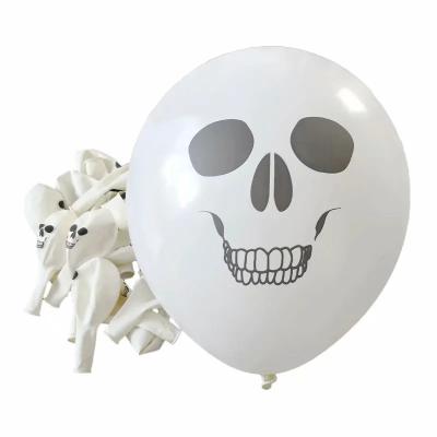 China Morden 12inch Wholesale Price Skull Halloween Latex Balloon Halloween Funny Face Balloons For Halloween Party Decoration for sale