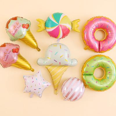 China Birthday Gift Toy Donuts Hamburger Ice Cream Foil Suppliers Cartoon Decoration Backdrop Balloon for sale