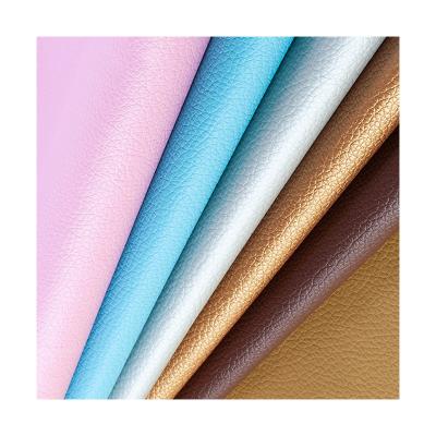 China Wholesale SHARES Rexine PU Leather Lychee Waterproof For Handbag BAG Tote Furniture Sofa Upholstery Faux Leather for sale