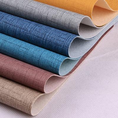 China Flexible Waterproof PVC Fabric Grain Fabric Leatherette Leather Bottom Decorative Upholstery for sale