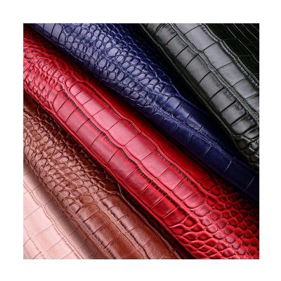 China Wholesale Rexine Waterproof Crocodile Alligator Backpack Belts Cosmetic PVC Faux Leather Men Handbag Box PU Synthetic Leather for sale