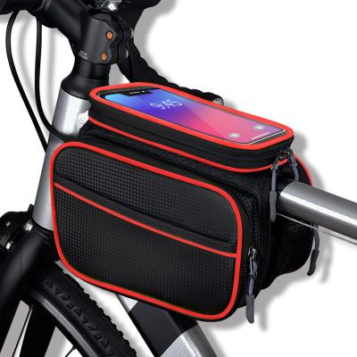 China Factory Multifunctional Mountain Bike/Road Bike Phone Case Bicycle Front Tube Wide Bike Front Frame Bicycle Bag for sale