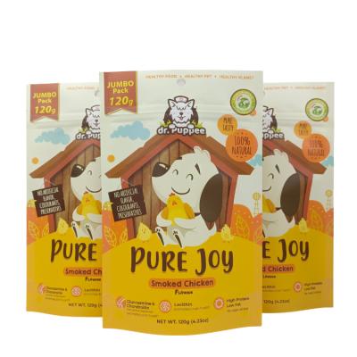 China Moisture Proof Custom Printing Kraft Paper Doypack Dog Treat Pet Food Bags Biodegradable Zipper Top Holder Up Pouch Packaging Mylar Bag for sale