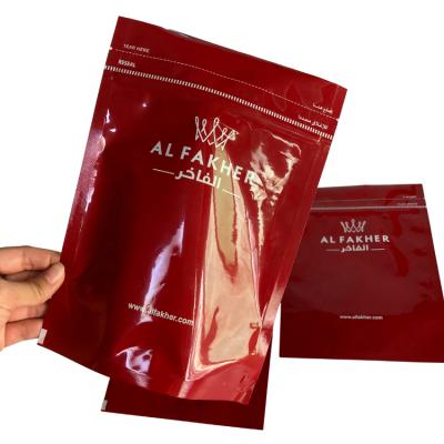 China FAKHER Liquid Packaging Bags BIODEGRADABLE With FAKHER Stand Up Pouches Glossy Red Ziplock Custom Printing Acceptable Food Zipper Bags for sale