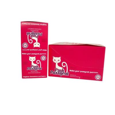 China Custom Recycled Materials Pink Kitty Blister Paper Cards With Adhesive Sticker Display Boxes-24 packs per box for sale