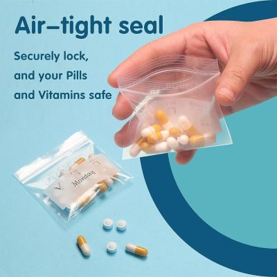 China Medical 100% Ldpe Printed Pill Medicine Dispensing Envelope Packaging Reclosable Bag Medicine Organizer for sale