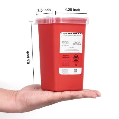 China Sharps Container for Home Use 1 Quart (1-Pack) | Biohazard Needle and Syringe Disposal | Small Portable Container for sale