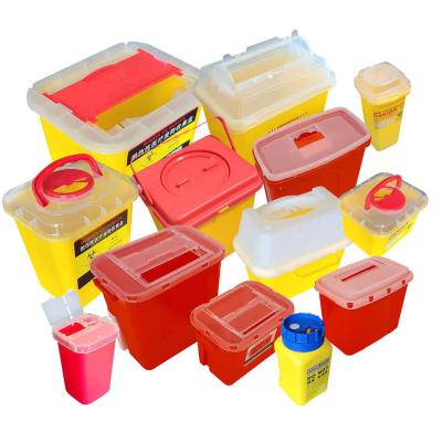 China Custom Disposable Sterile Syringe Safety Box Container Needle Plastic Syringe Sharps Bio Bins Safe Sharp Bin for sale