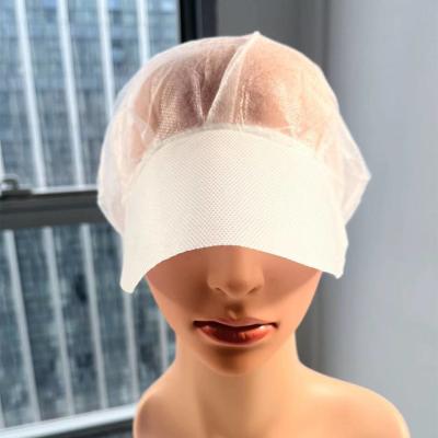 China Workshop Food Industry PP Hair Cover White Disposable Non Woven Bouffant Peak Caps for sale